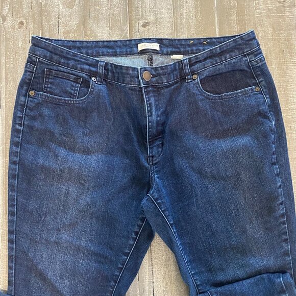 Coldwater Creek Womens Jeans Size 18 CroppedDark Wash Tapered Leg Stretch Denim - Picture 2 of 8